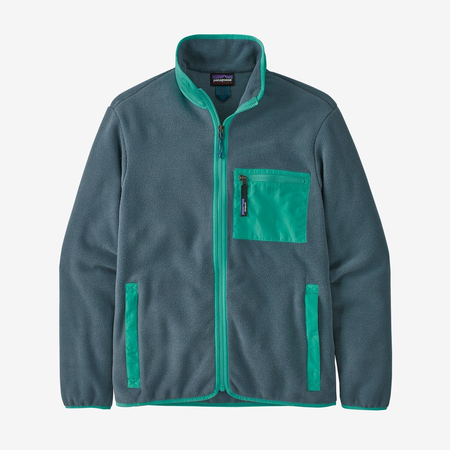 Polaire zippée grise et verte en matières recyclées - m's synch jkt plume grey
