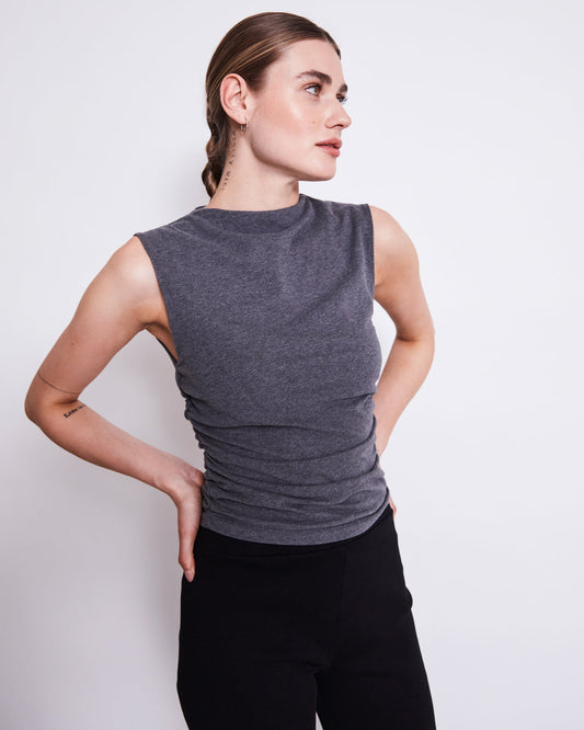 Top en coton bio | gris "rafo - dark grey"