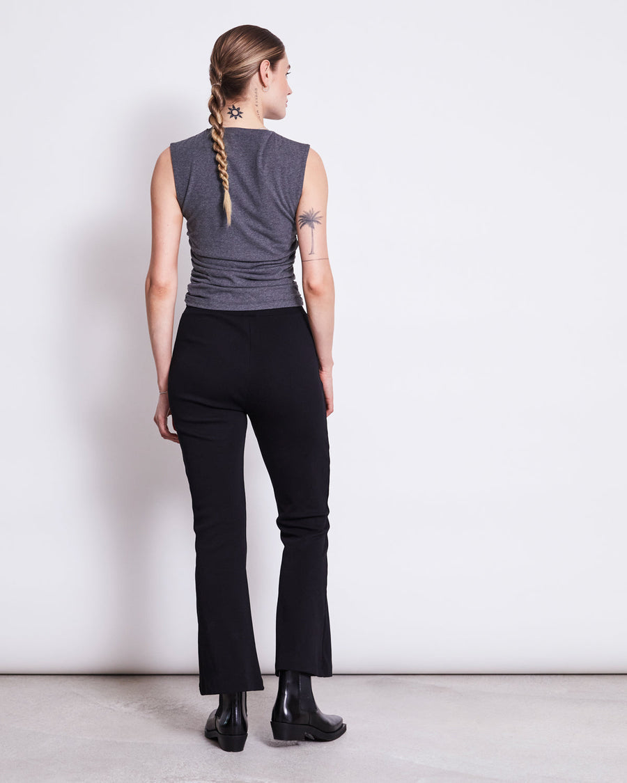 Pantalon flare cropped en coton bio | noir "miosa black"
