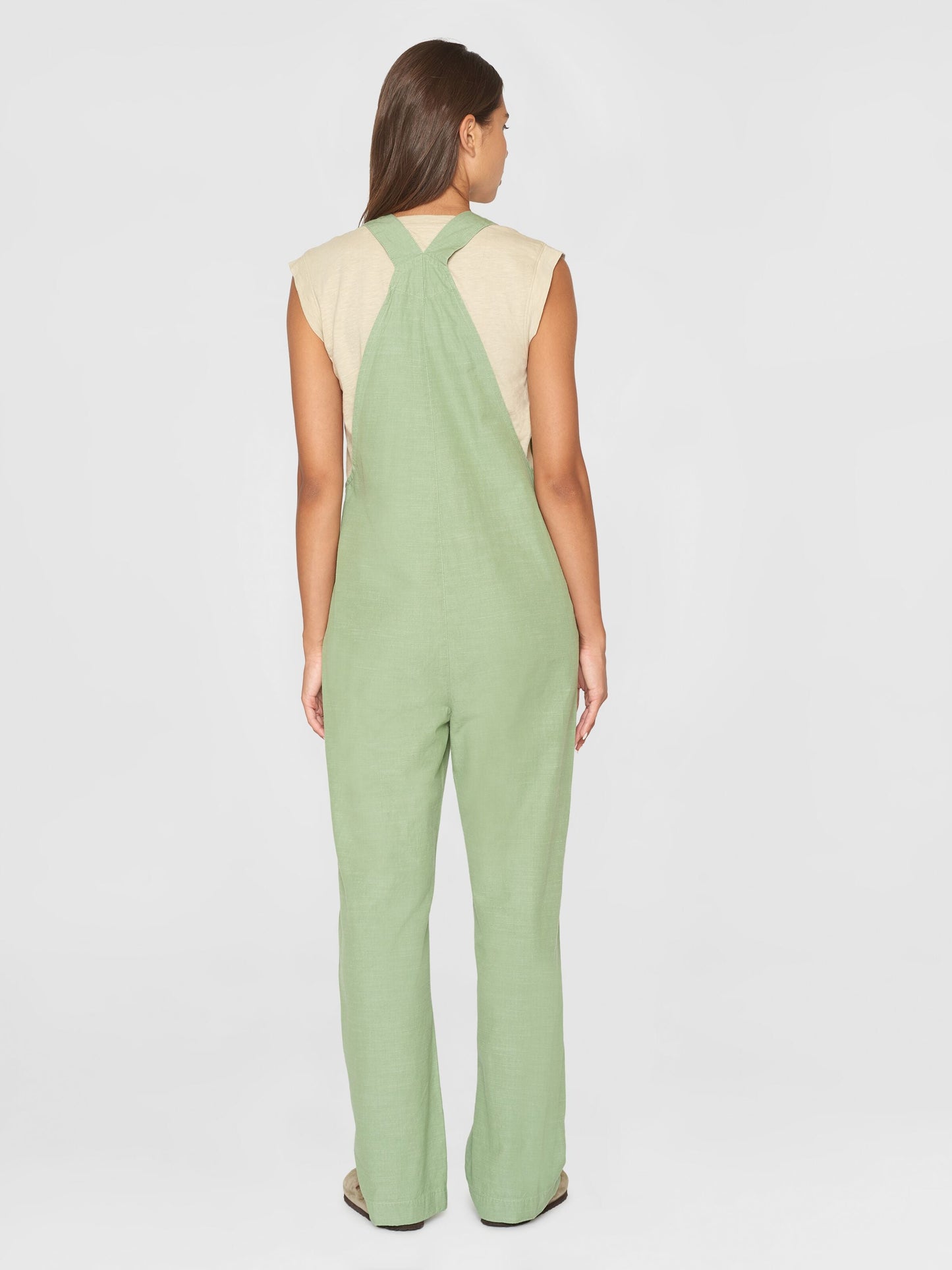 Salopette en coton bio | Vert "gale straight slub yarn jumpsuit shale green"
