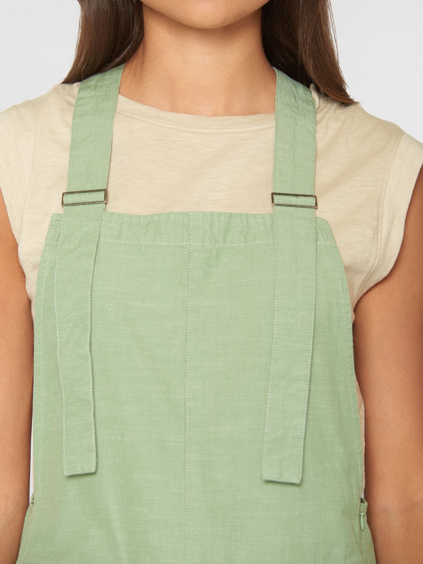 Salopette en coton bio | Vert "gale straight slub yarn jumpsuit shale green"