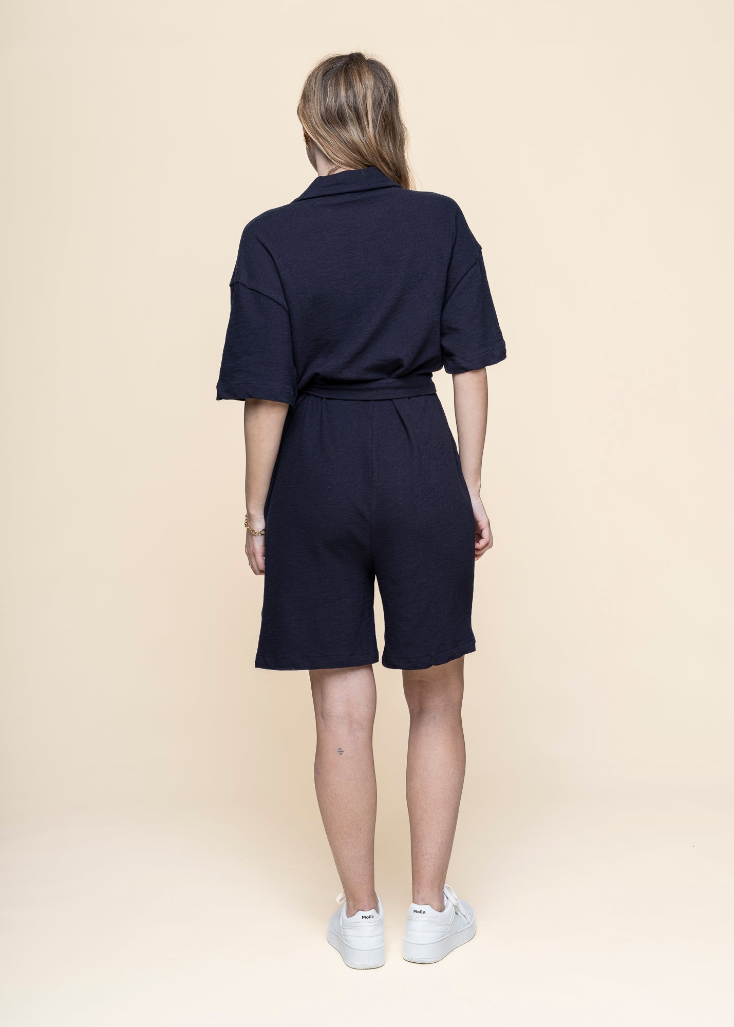Combi-short éponge en coton biologique | marine "posey wide fit bouclé playsuit night sky"
