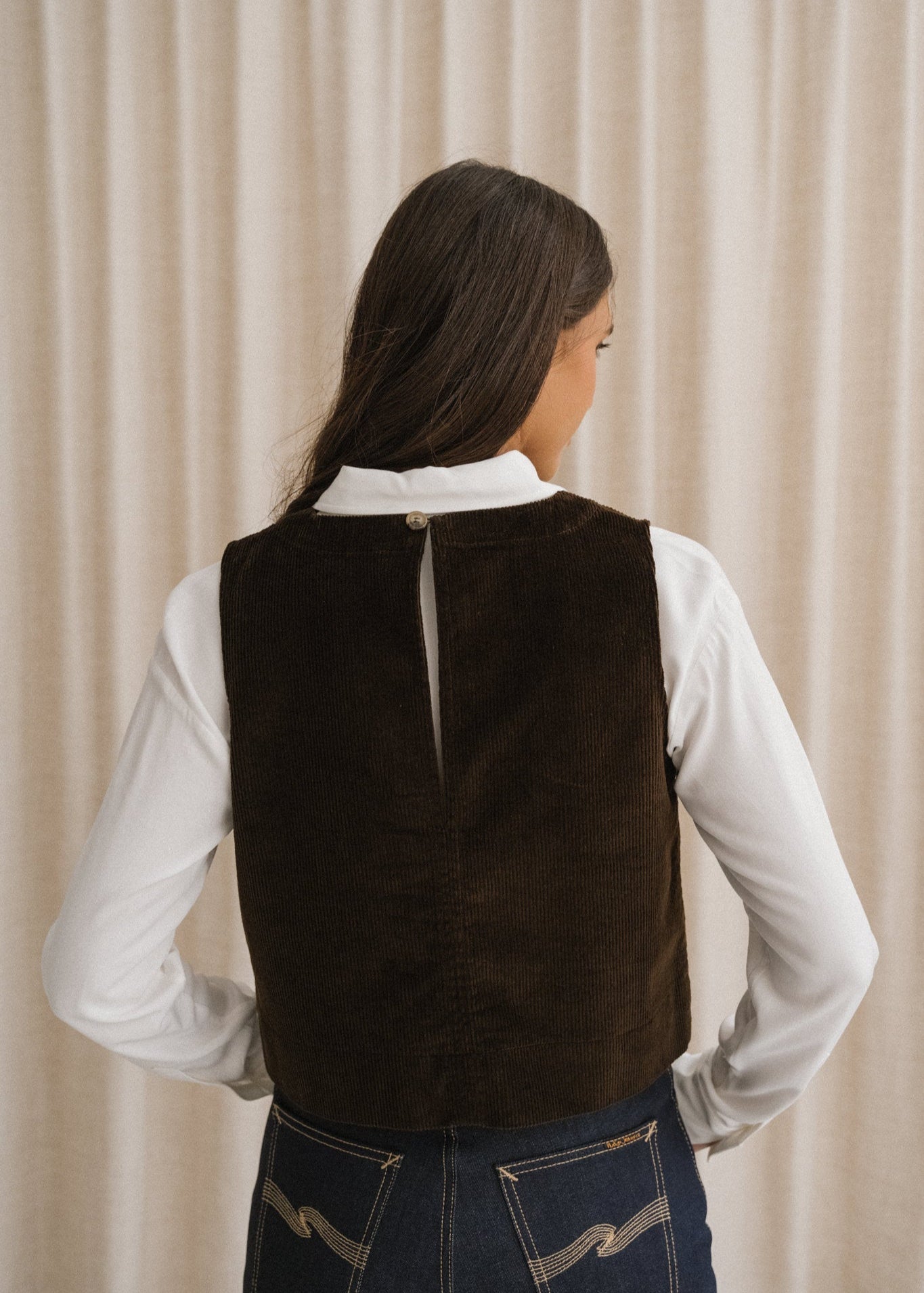 Top velours en coton bio | chocolat "Jacinda"