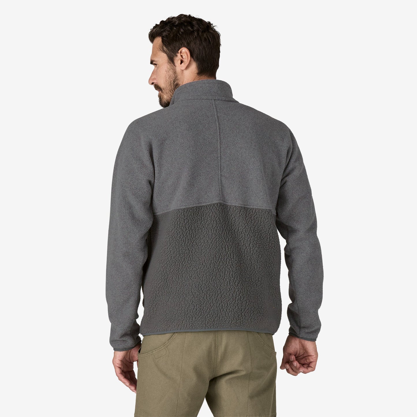 Polaire col boutonné en matière recyclée | gris "m's retro pile 1/2 snap p/o forge grey"