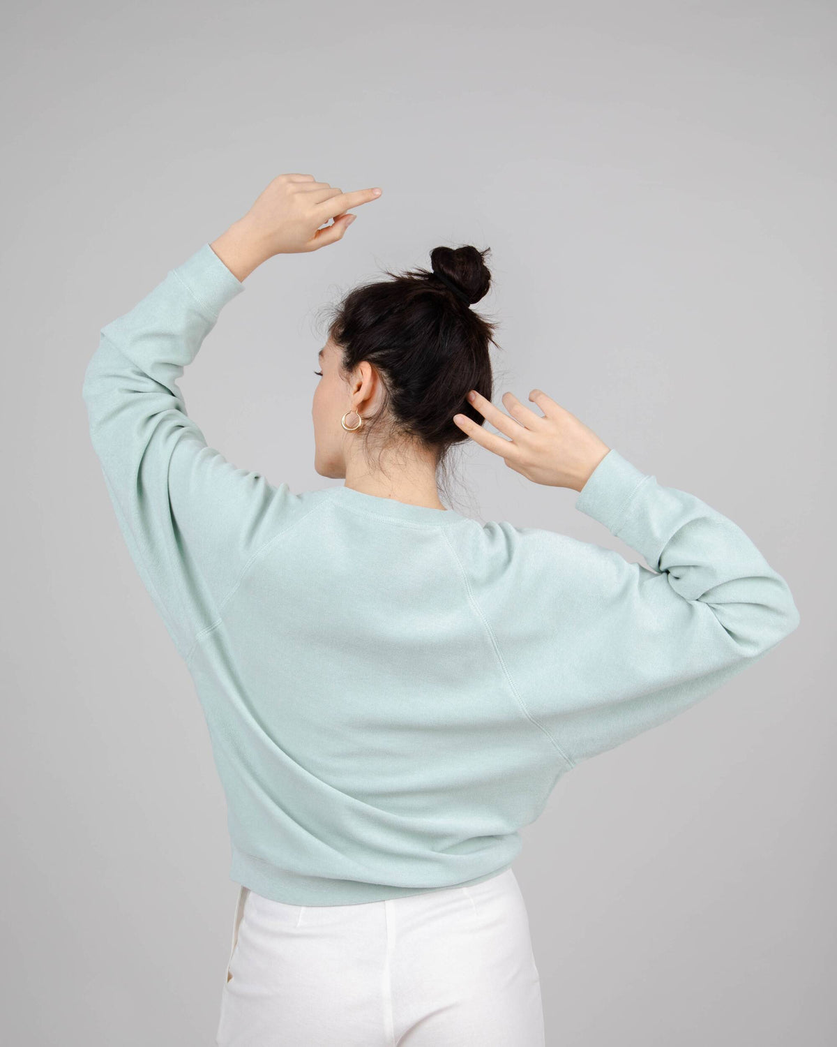 Sweat éponge en coton bio | Turquoise "light morera"