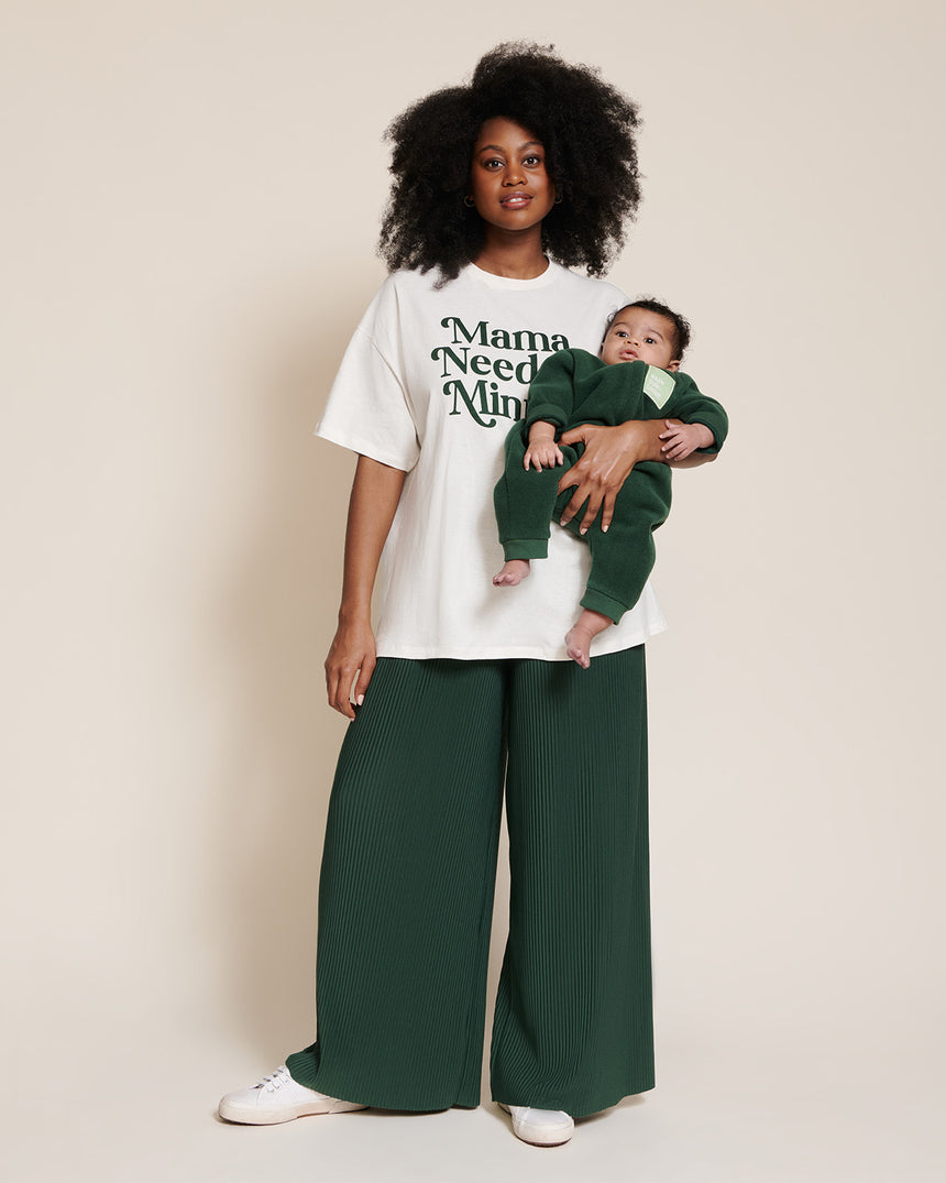 Combinaison polaire en matière recyclée | Vert "baby sunshine vert nuit"