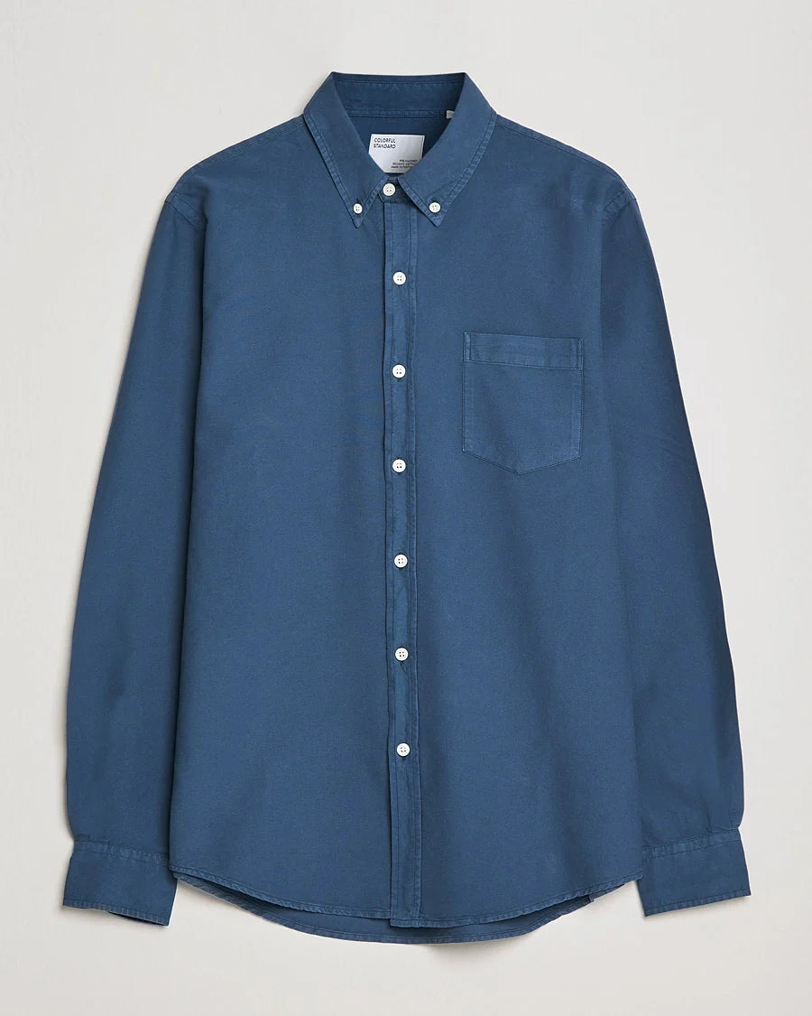 Chemise en coton bio | bleu "petrol blue"