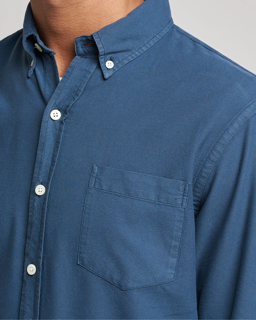 Chemise en coton bio | bleu "petrol blue"