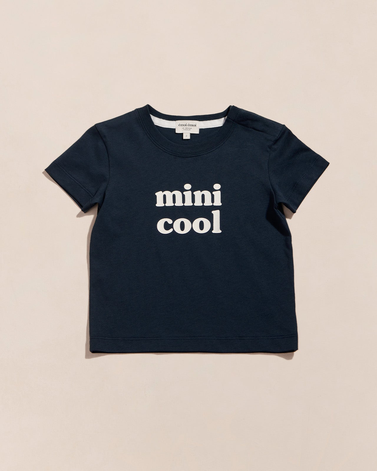 T-shirt en jersey de coton bio | Bleu nuit "mini cool charbon"