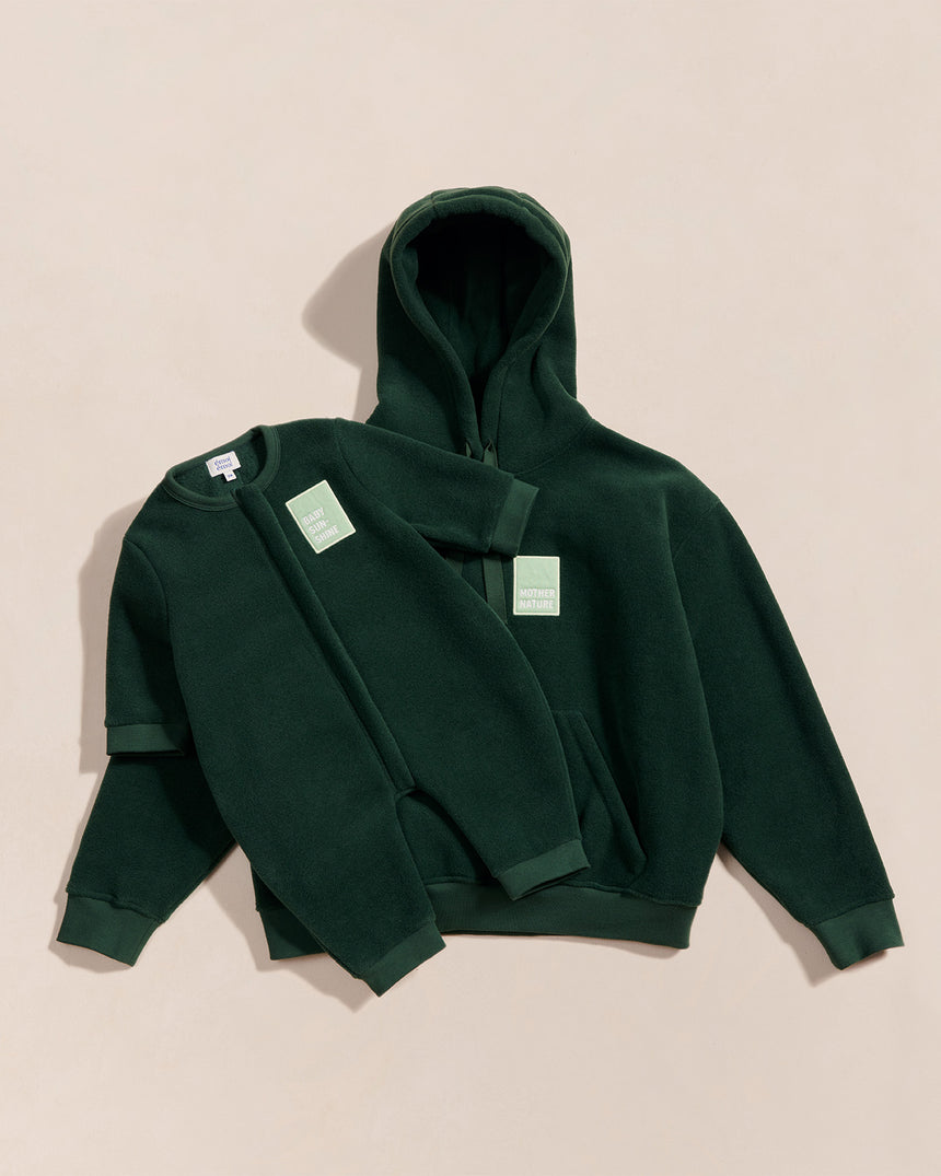 Combinaison polaire en matière recyclée | Vert "baby sunshine vert nuit"