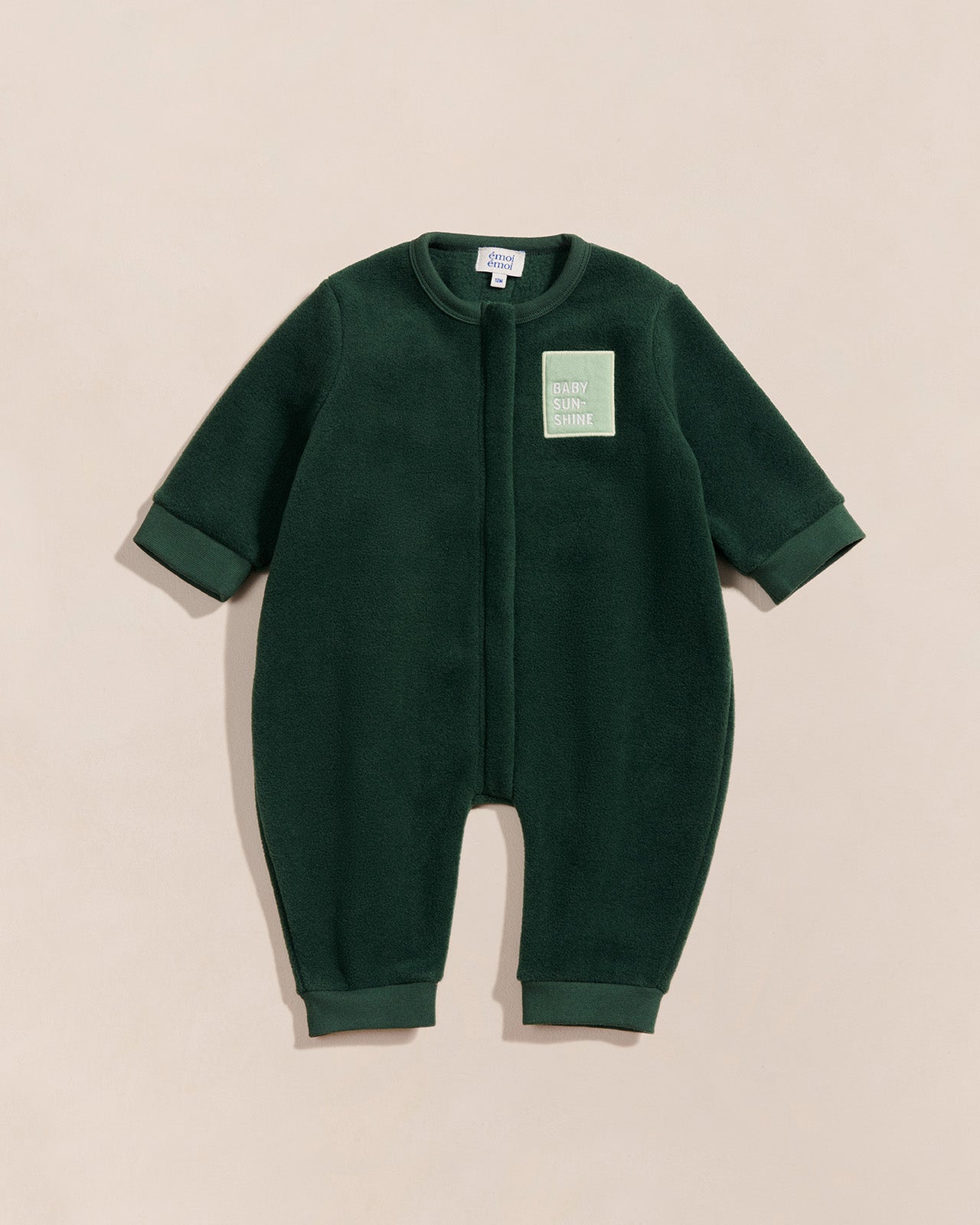 Combinaison polaire en matière recyclée | Vert "baby sunshine vert nuit"