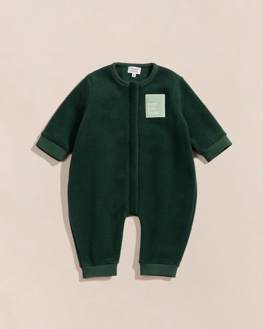Combinaison polaire en matière recyclée | Vert "baby sunshine vert nuit"