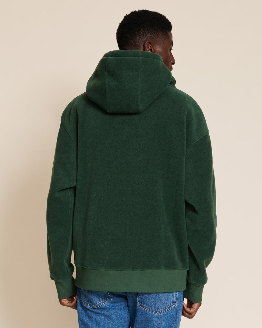 Sweat à capuche polaire en matière recyclée | Vert "wild dad vert nuit"
