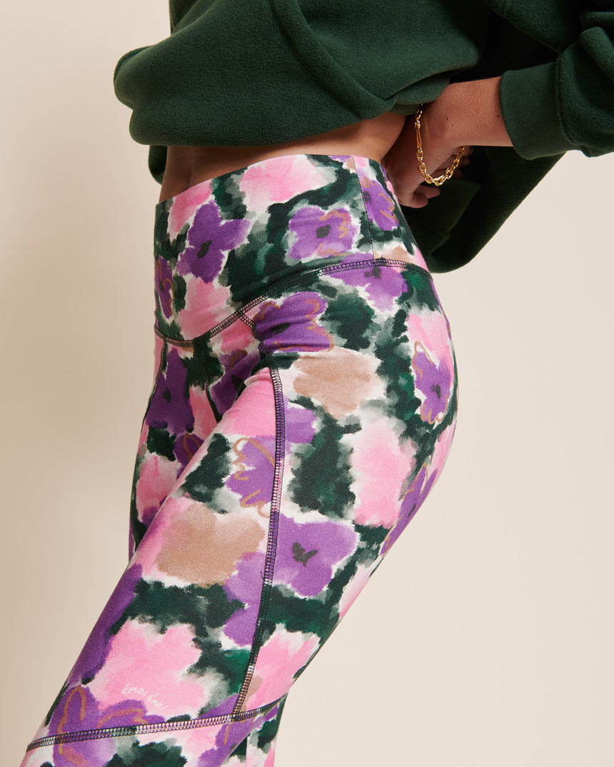 Legging à motifs en coton bio | Motifs floraux "loulou flower thérapie"