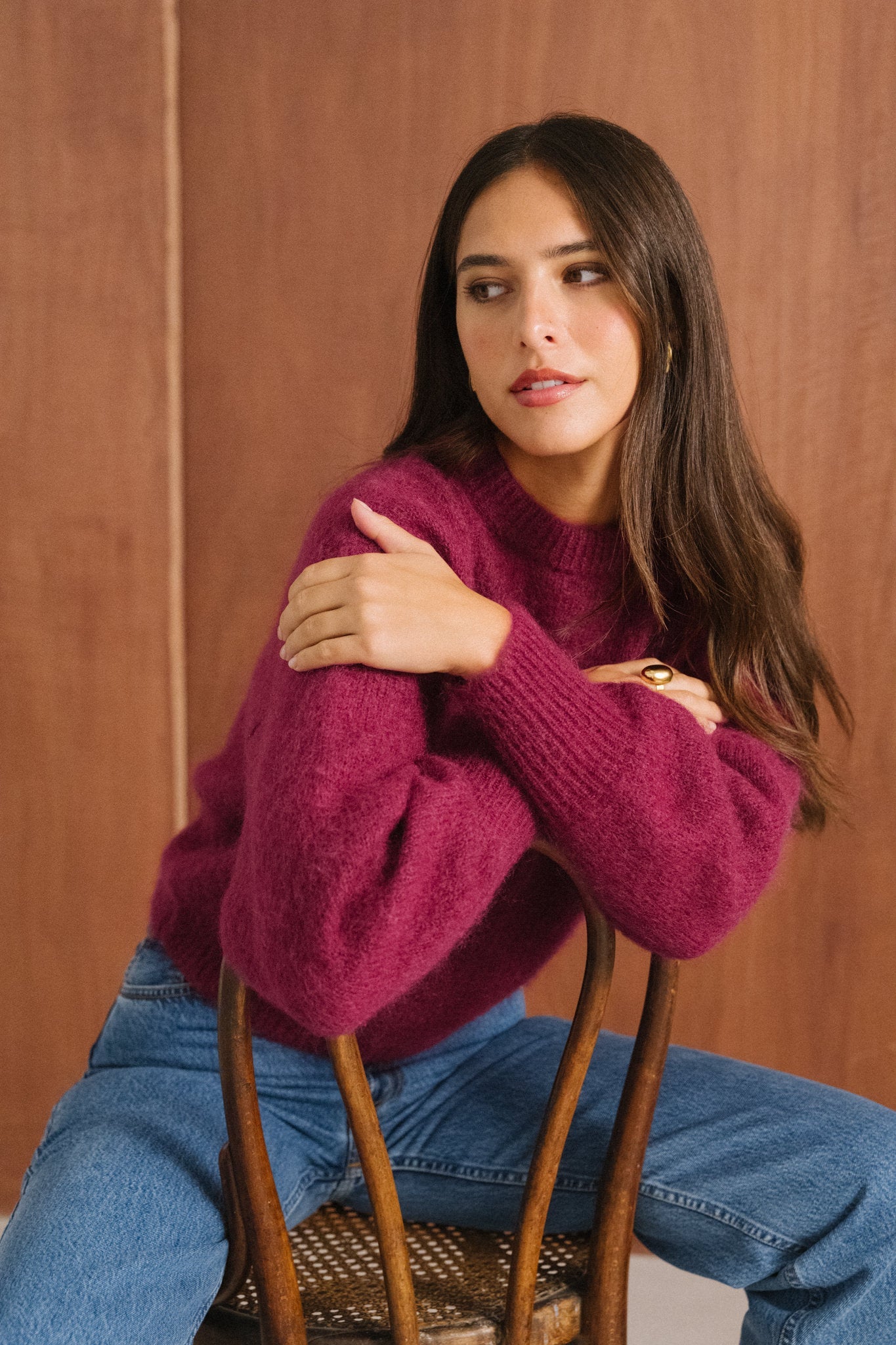 Pull en mohair certifié | framboise "Séréna"