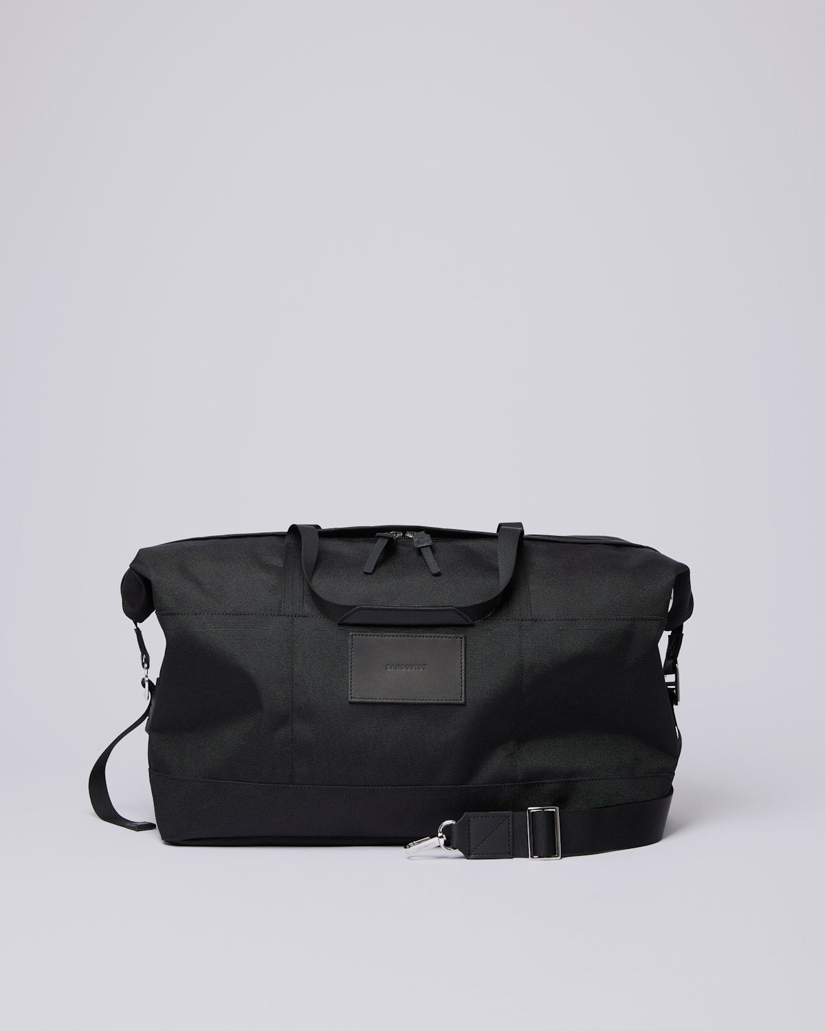 Sac de voyage en matières recyclées - noir "milton black with black leather"