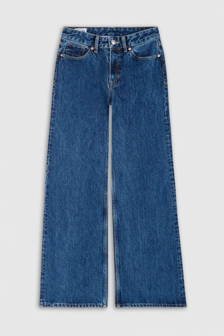 Jean ample en coton recyclé | bleu foncé "jane stanley easy mid"
