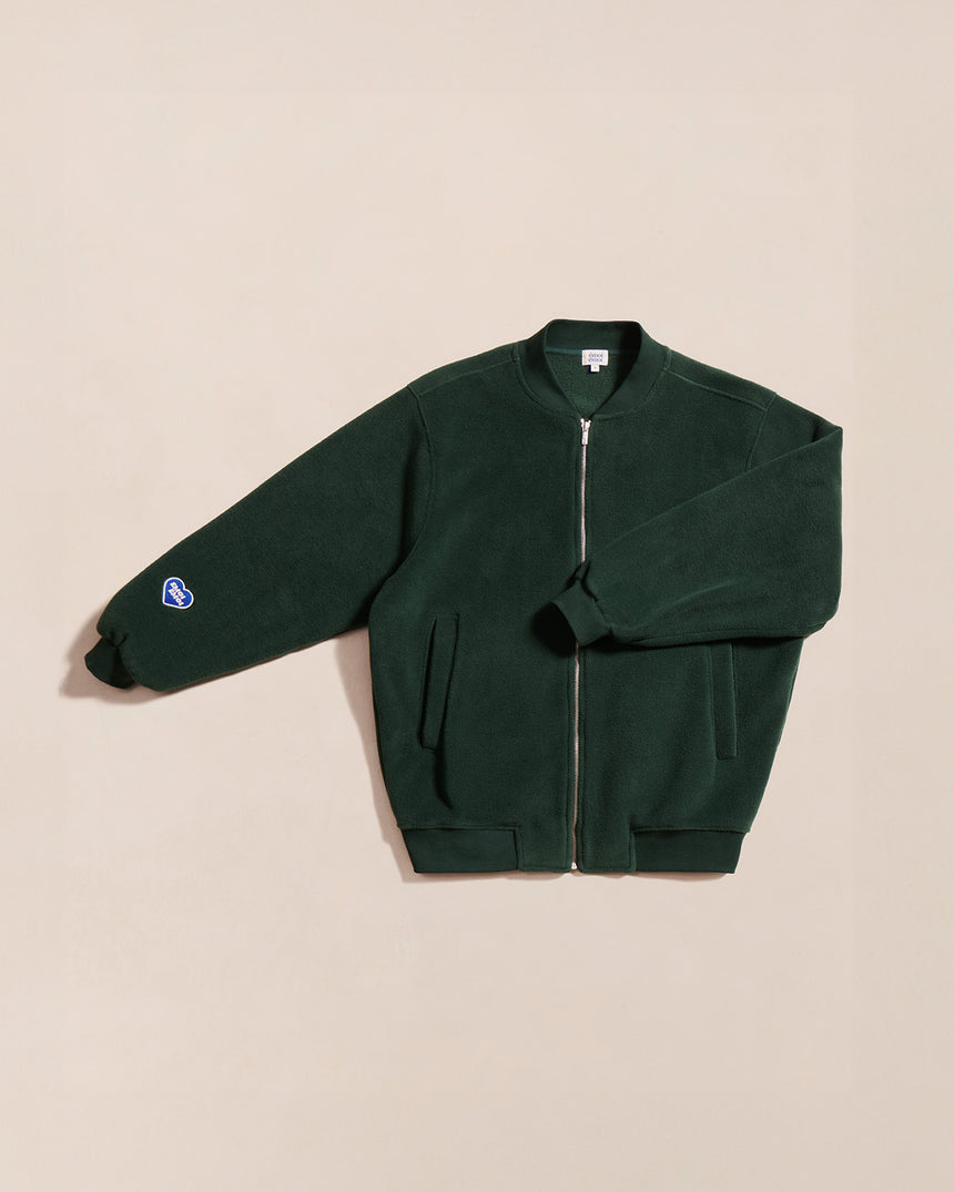 Bombers polaire en matières recyclées | vert "benny"