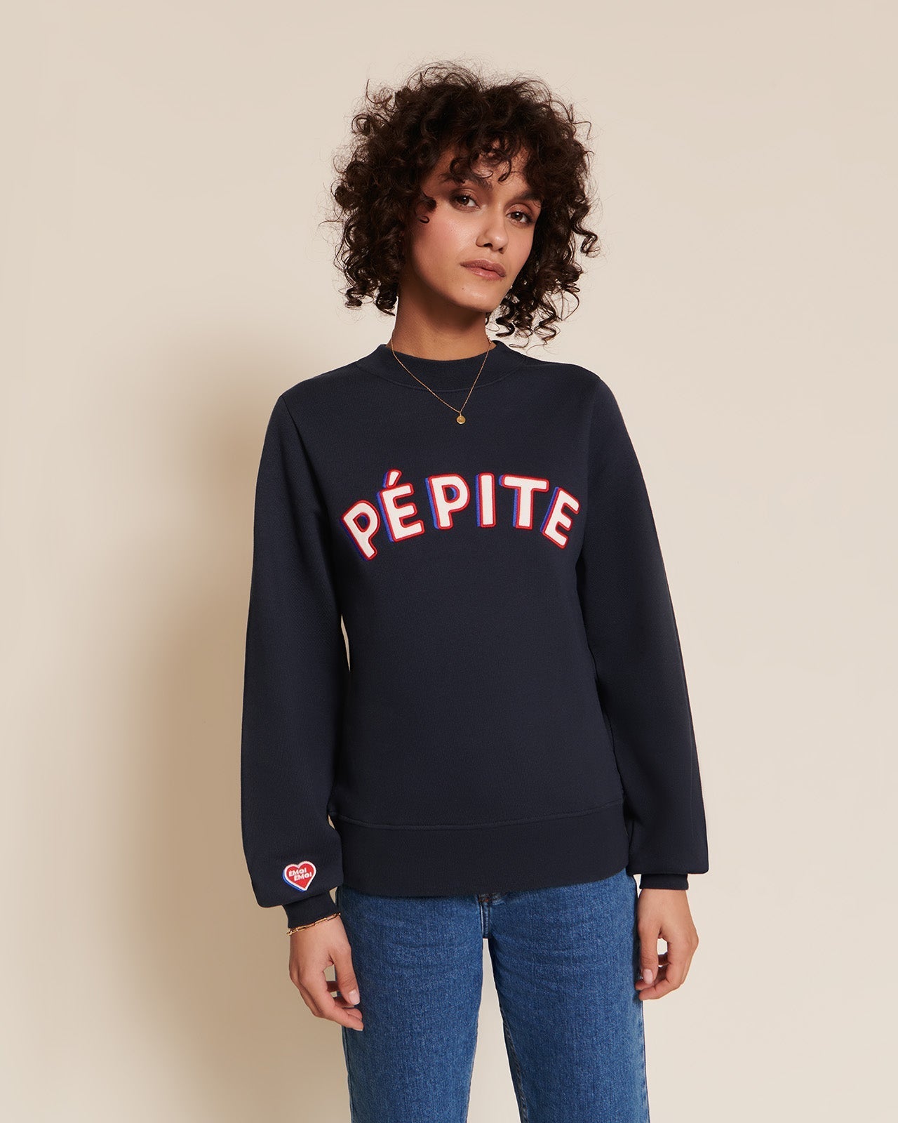 Sweat en coton bio | bleu nuit "pépite"