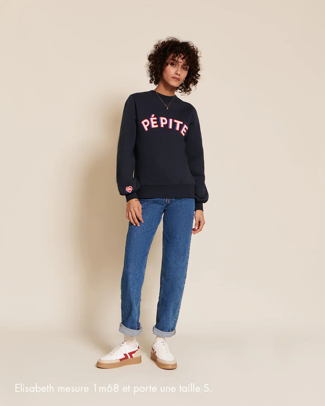 Sweat en coton bio | bleu nuit "pépite"