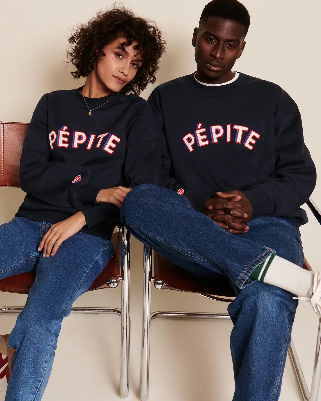 Le sweat en coton bio | bleu nuit "pépite"