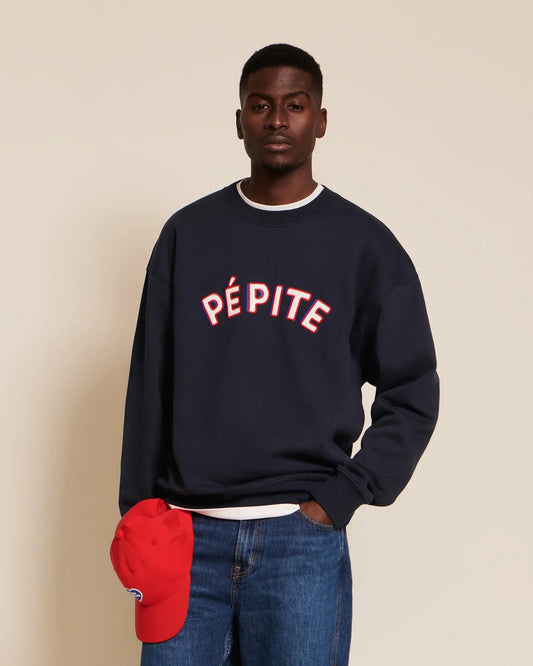 Le sweat en coton bio | bleu nuit "pépite"