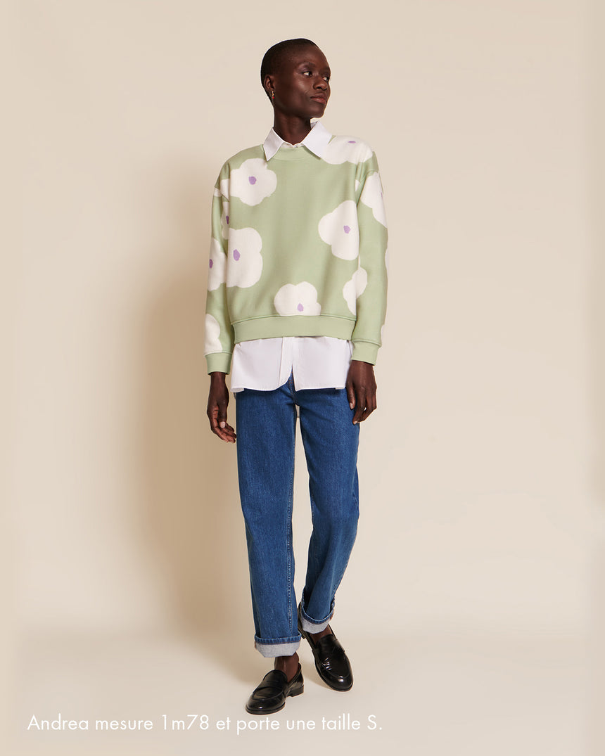 Sweat polaire en matières recyclées | vert "scarlett anémone"