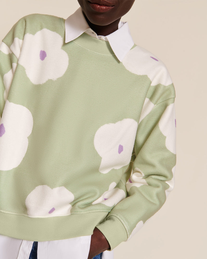 Sweat polaire en matières recyclées | vert "scarlett anémone"