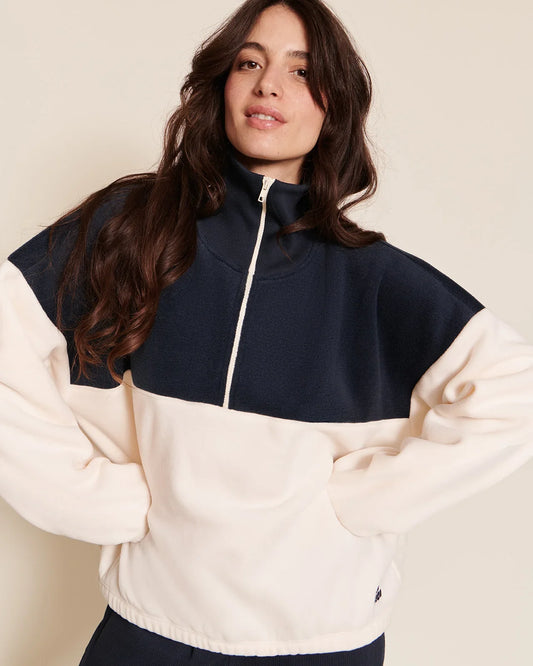 Le sweat sven en polaire recyclée - crème/nuit