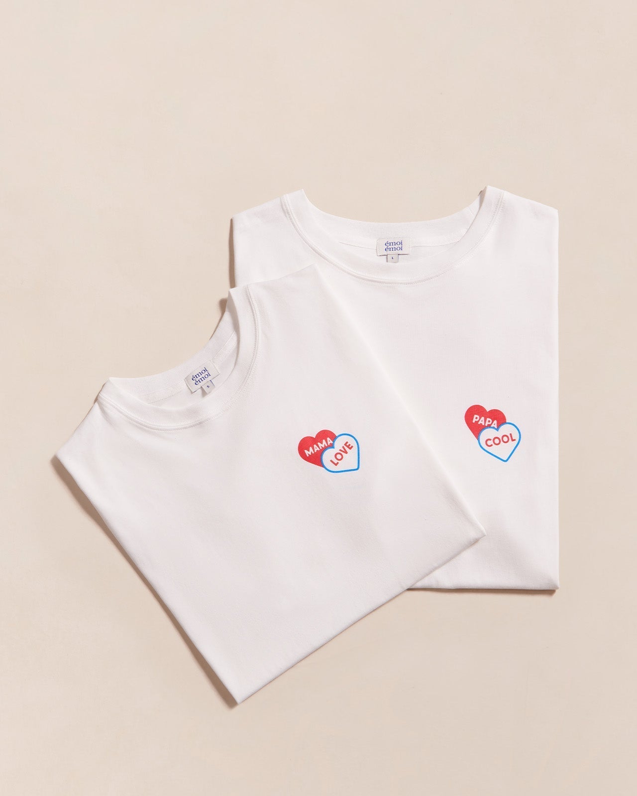 T-shirt en coton bio | blanc "maman cool 2 coeurs"