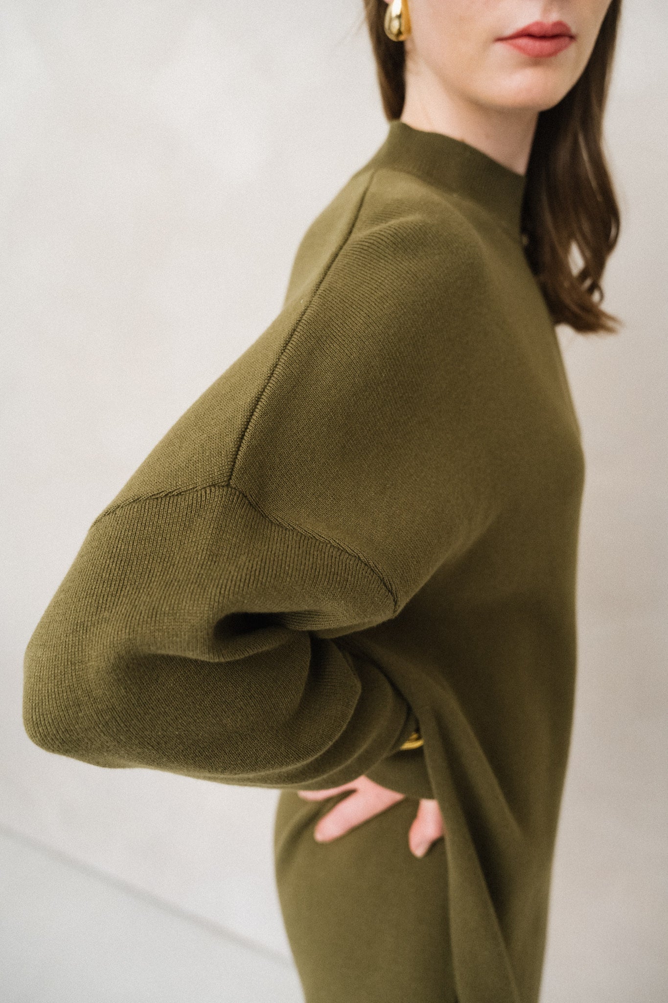 Robe pull en coton bio | olive "nuna - woody olive"