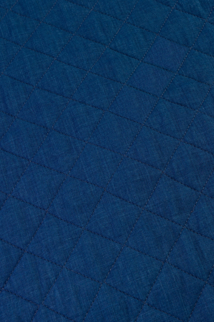 Veste matelassée droite en coton bio | Bleu indigo "duncan solid indigo"