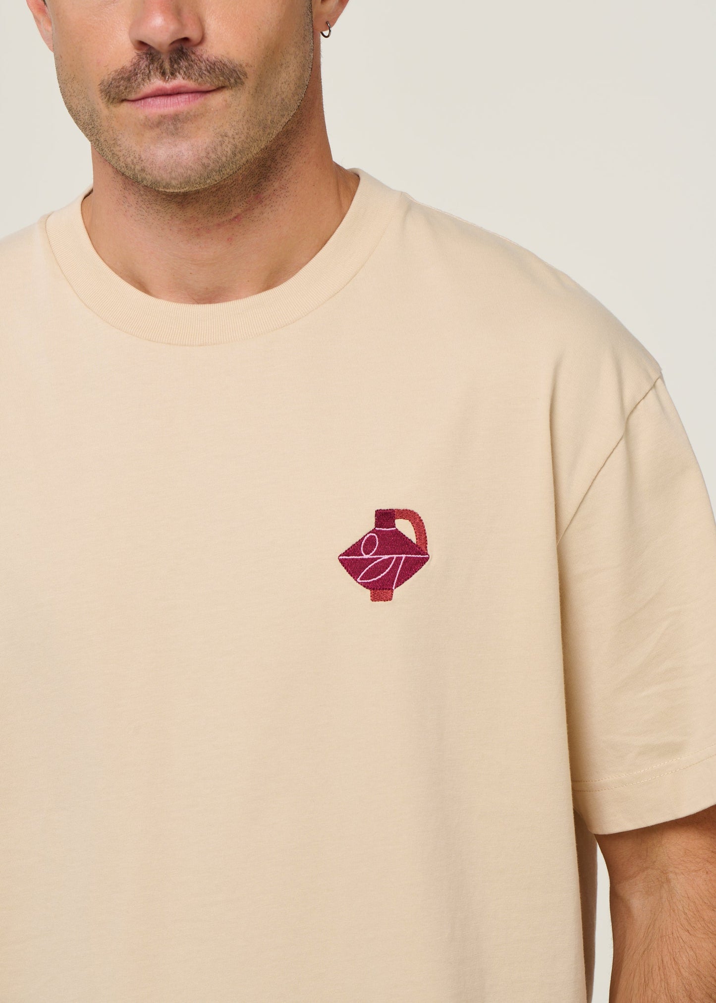 T-shirt oversize en coton bio | beige "soleil d'hiver creme"