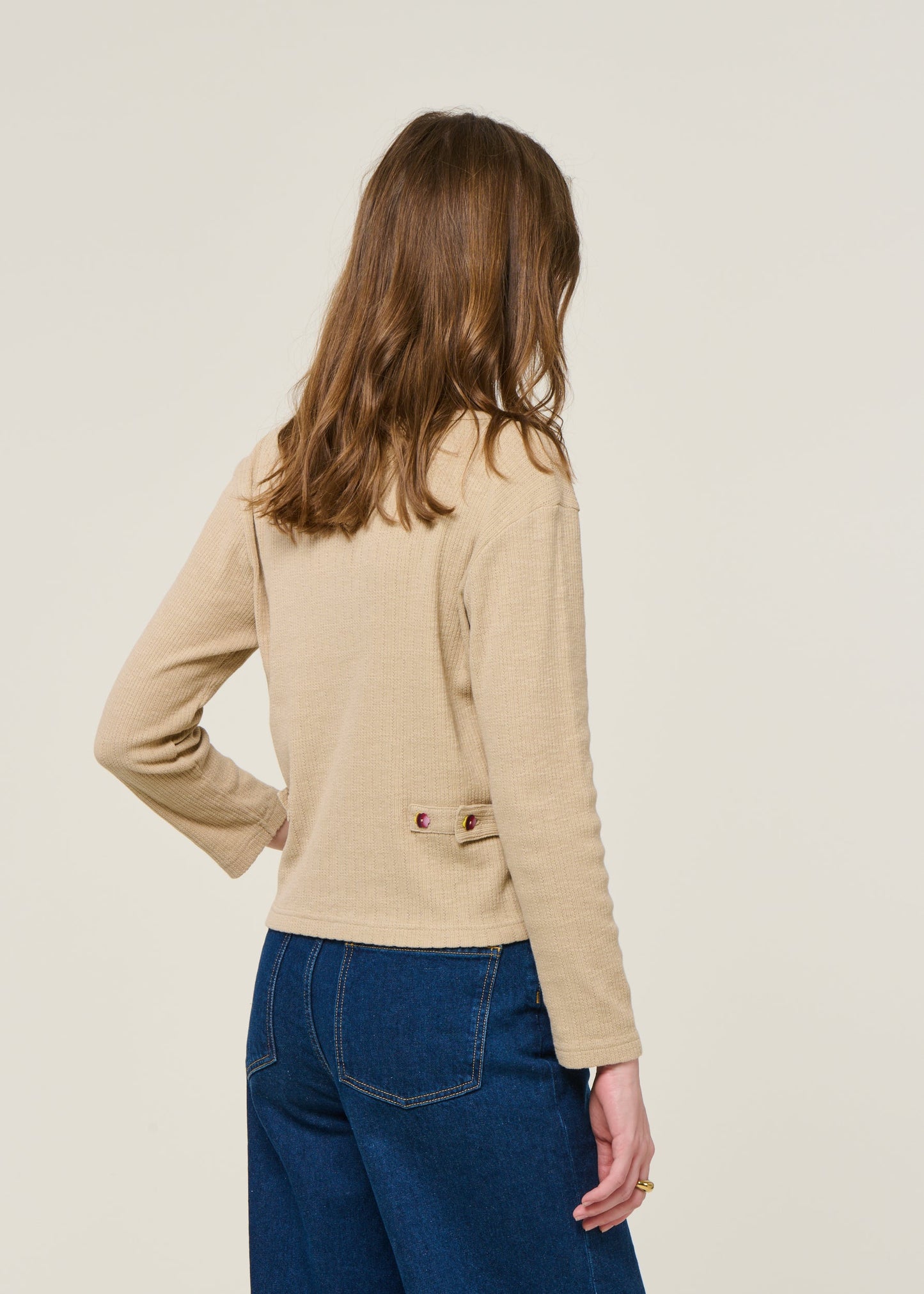 Gilet en coton bio | beige "impression - taupe"