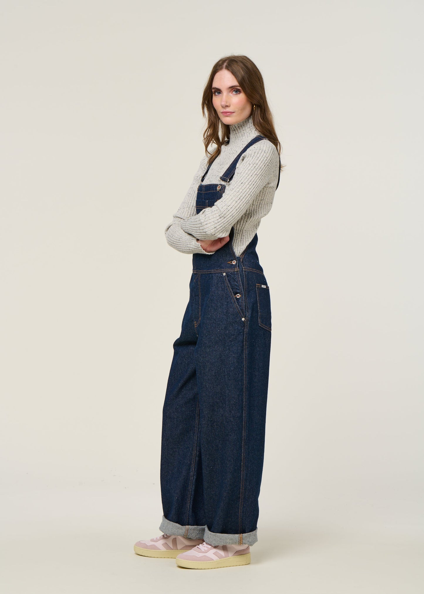 Salopette jean en coton bio | bleu "jonna dungaree - deep blue"