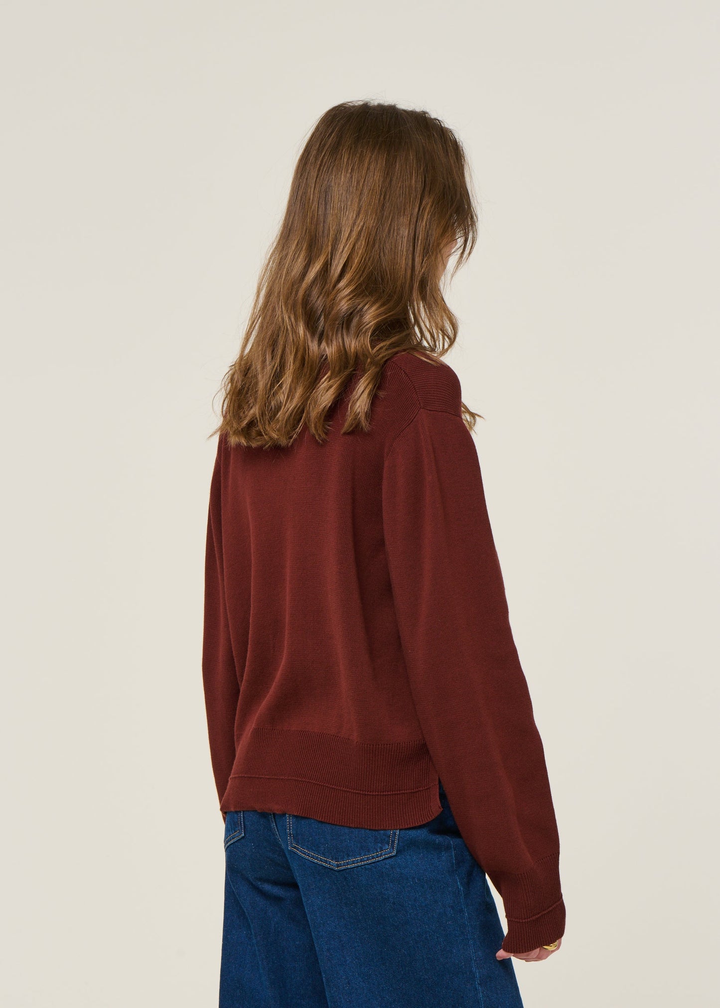 cardigan à noeuds en coton bio | brique "bess knit - brick"