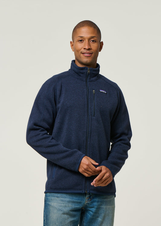 Veste polaire en matière recyclé | bleu marine "better sweater jkt new navy"
