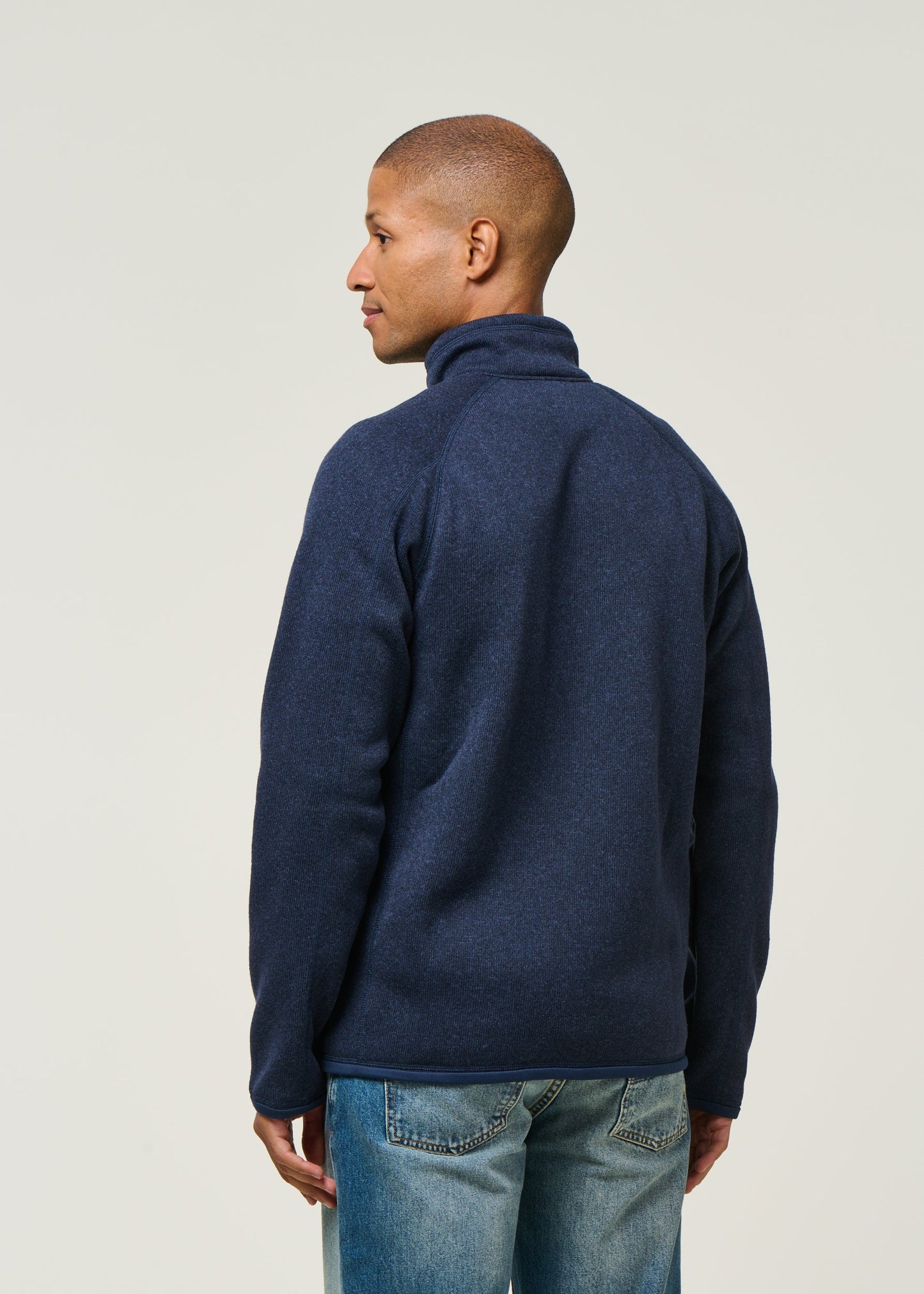 Veste polaire en matière recyclé | bleu marine "better sweater jkt new navy"