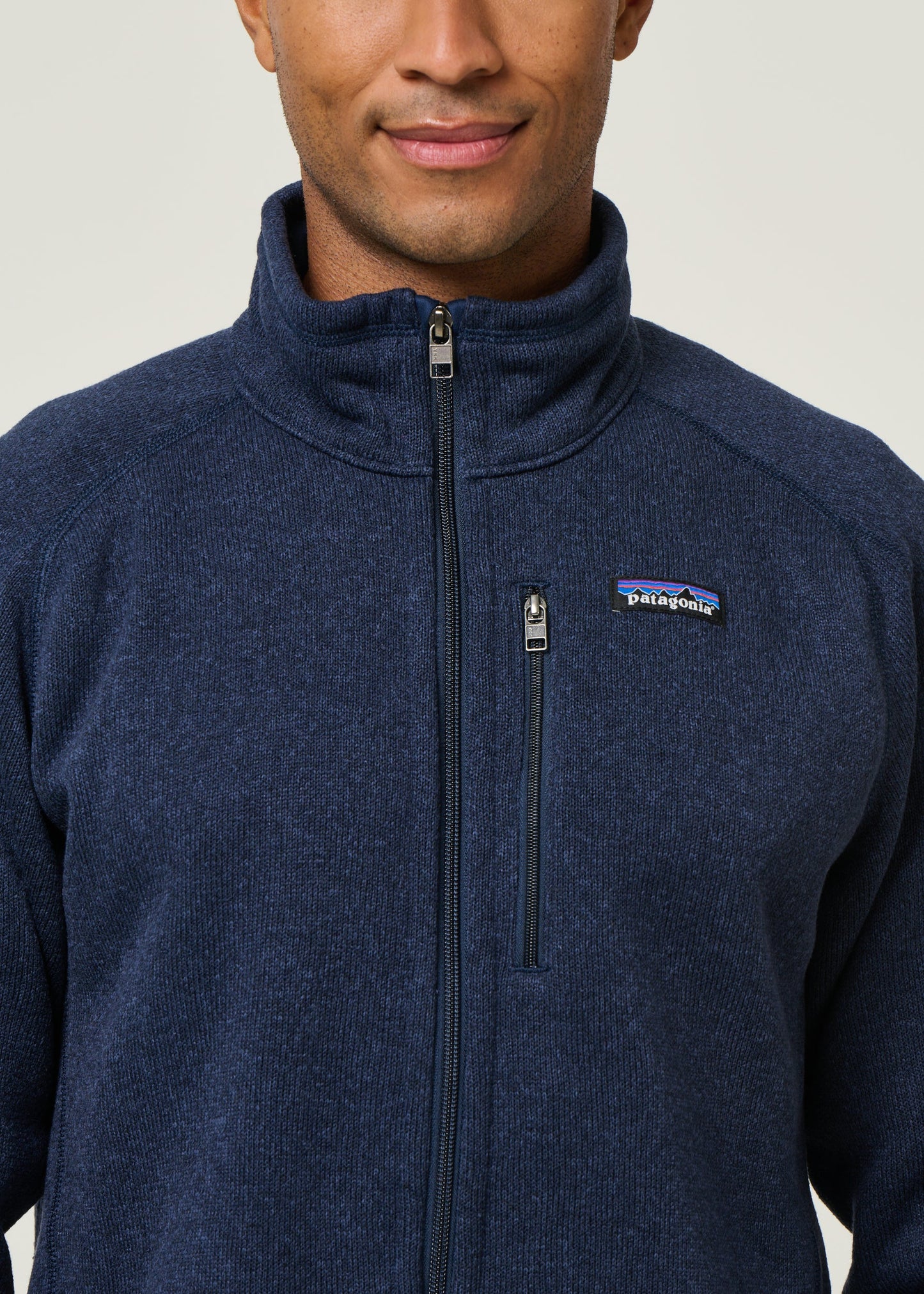 Veste polaire en matière recyclé | bleu marine "better sweater jkt new navy"