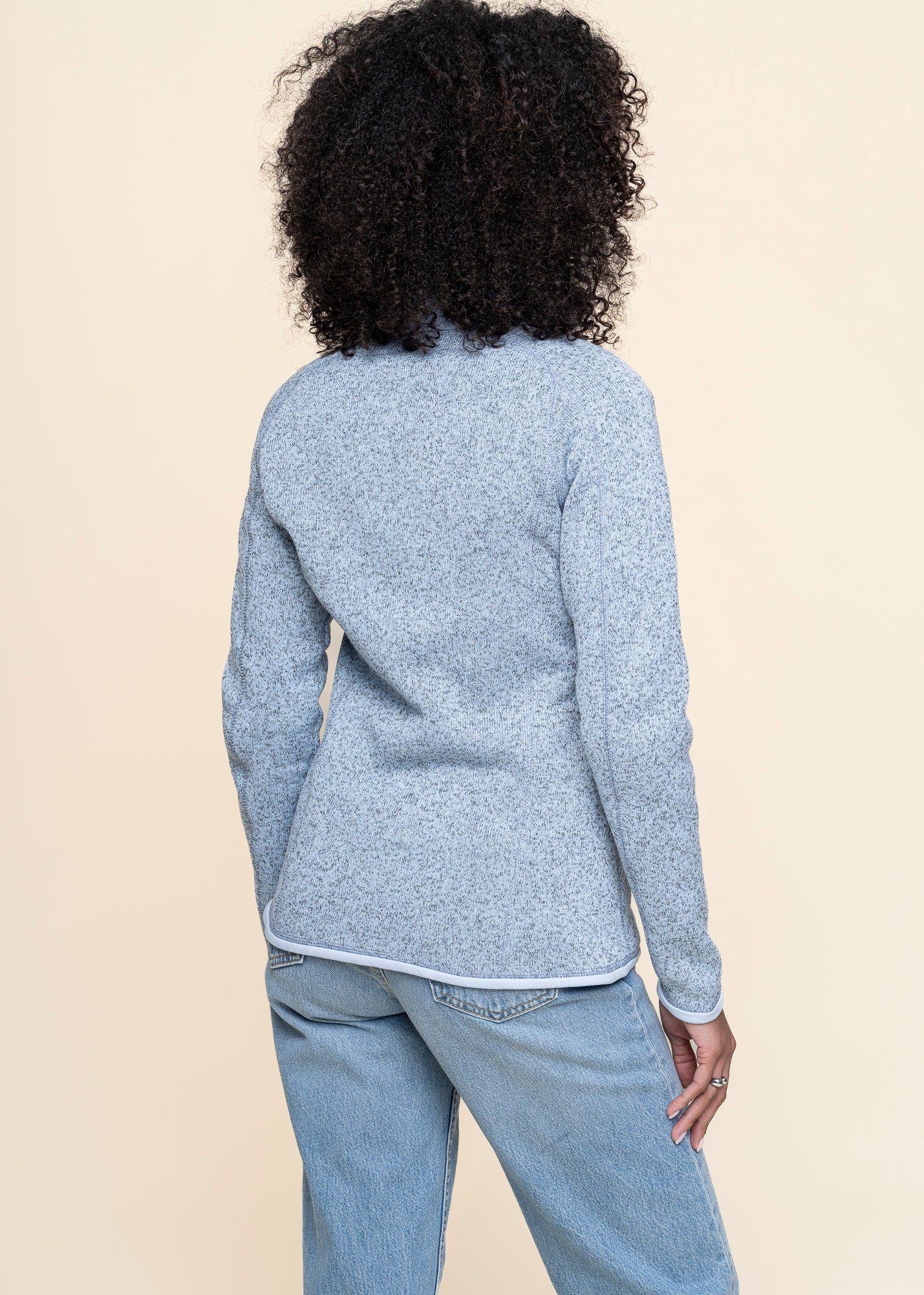 Veste polaire en matière recyclée | bleu clair "better sweater jkt - fleck blue"