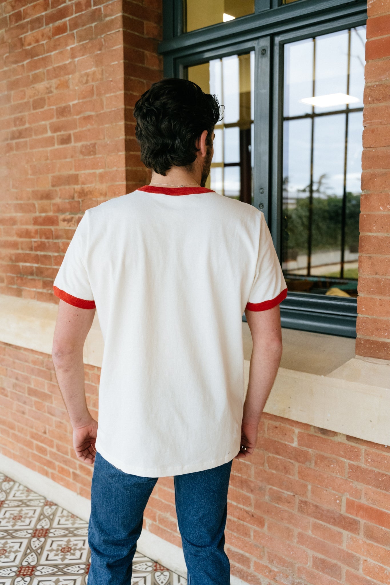 T-shirt blanc imprimé en coton bio - ricky stay golden chalk white