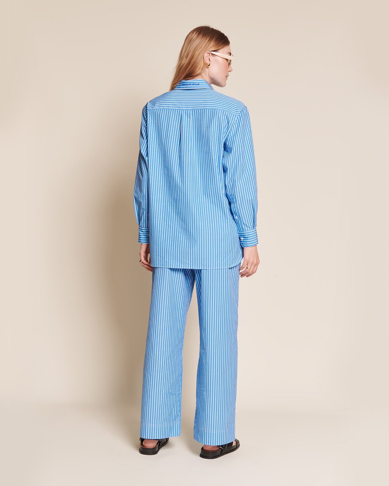 la chemise l'amour est déclaré en coton bio - rayures bleues