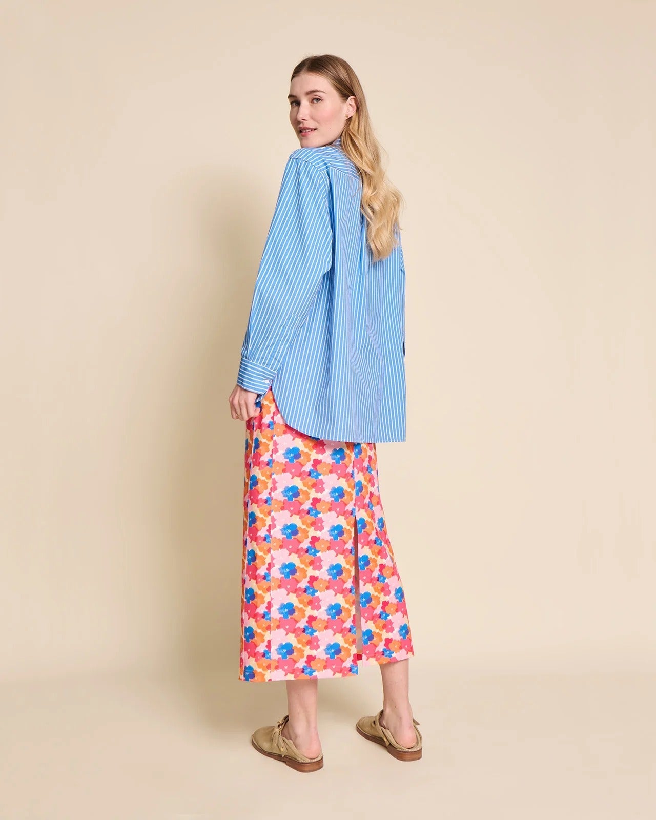 la chemise l'amour est déclaré en coton bio - rayures bleues