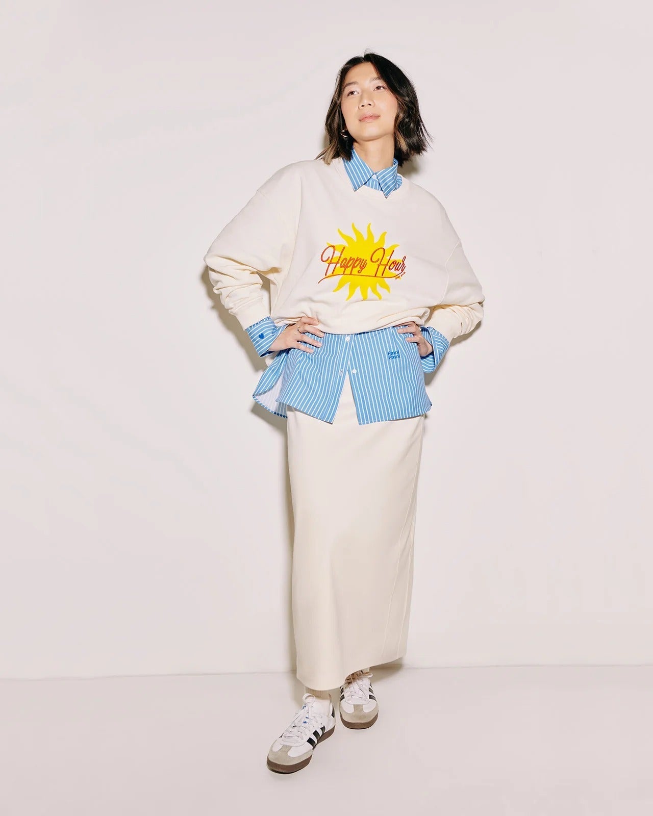 la chemise l'amour est déclaré en coton bio - rayures bleues