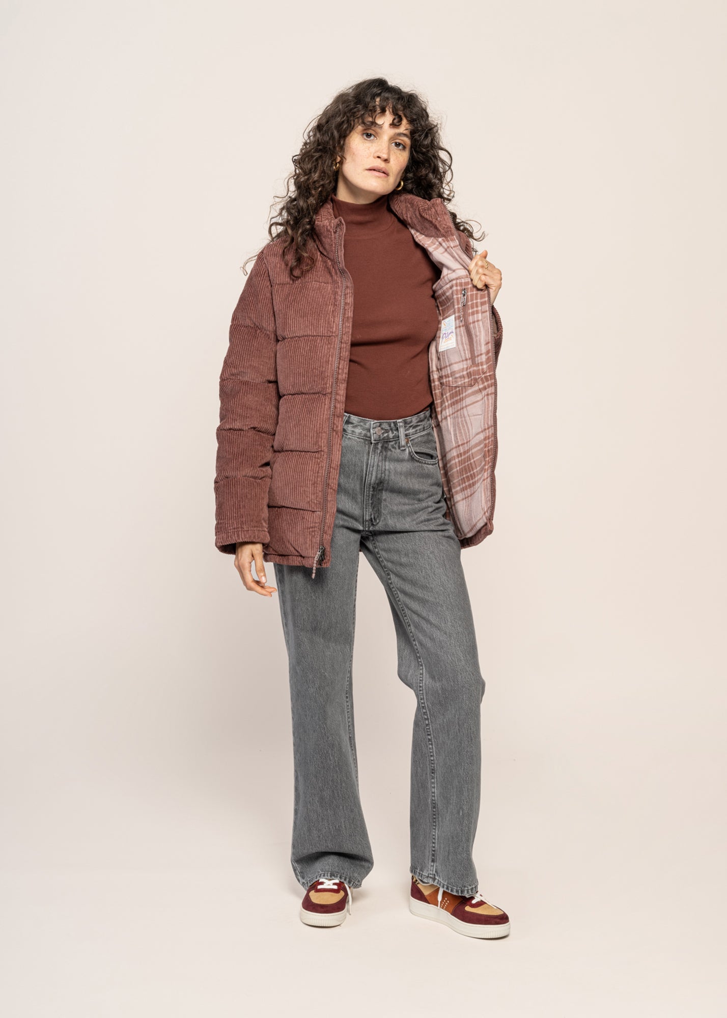 Doudoune velours en matière recyclée | marron "w's cord fjord coat dulse mauve"