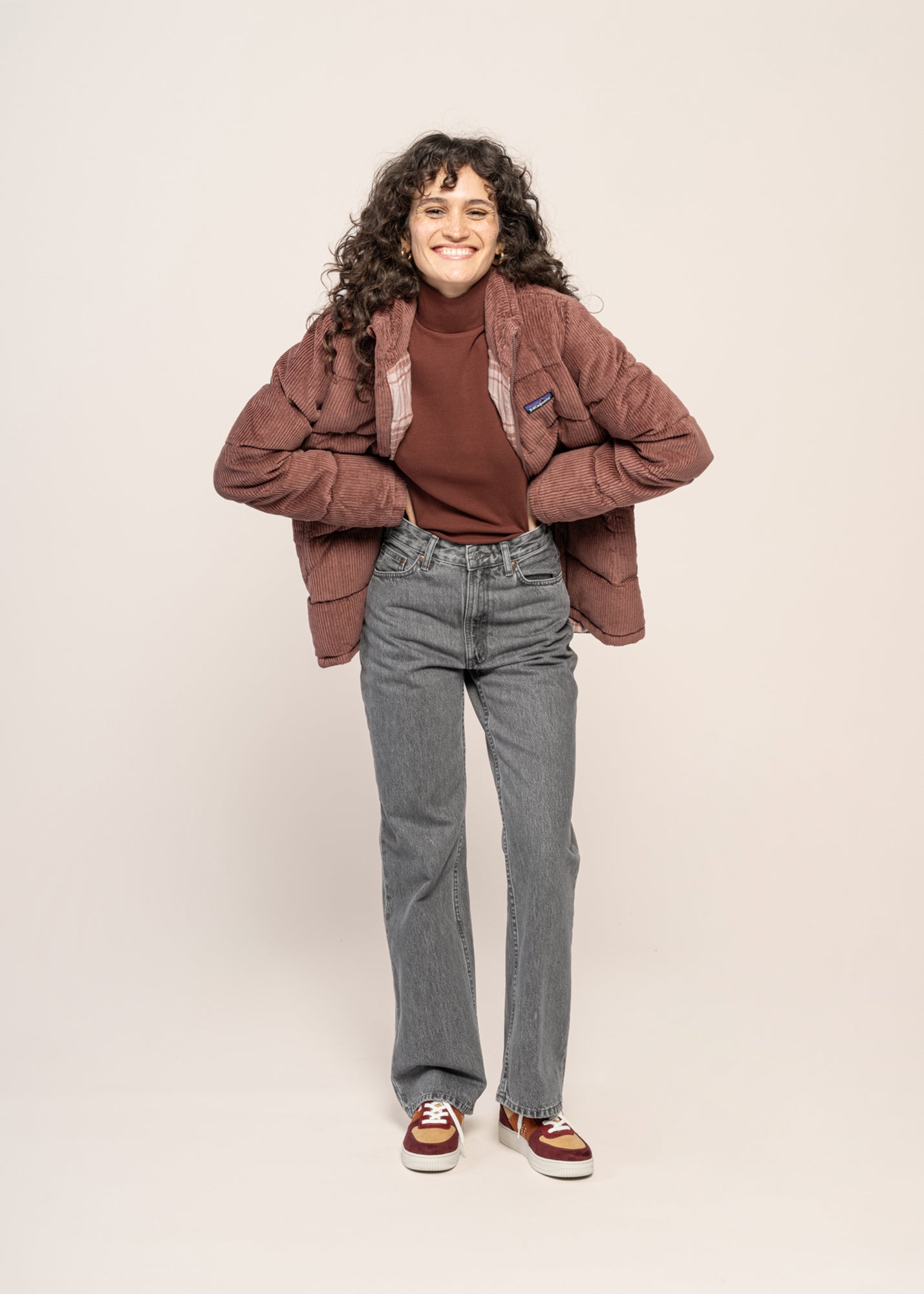 Doudoune velours en matière recyclée | marron "w's cord fjord coat dulse mauve"
