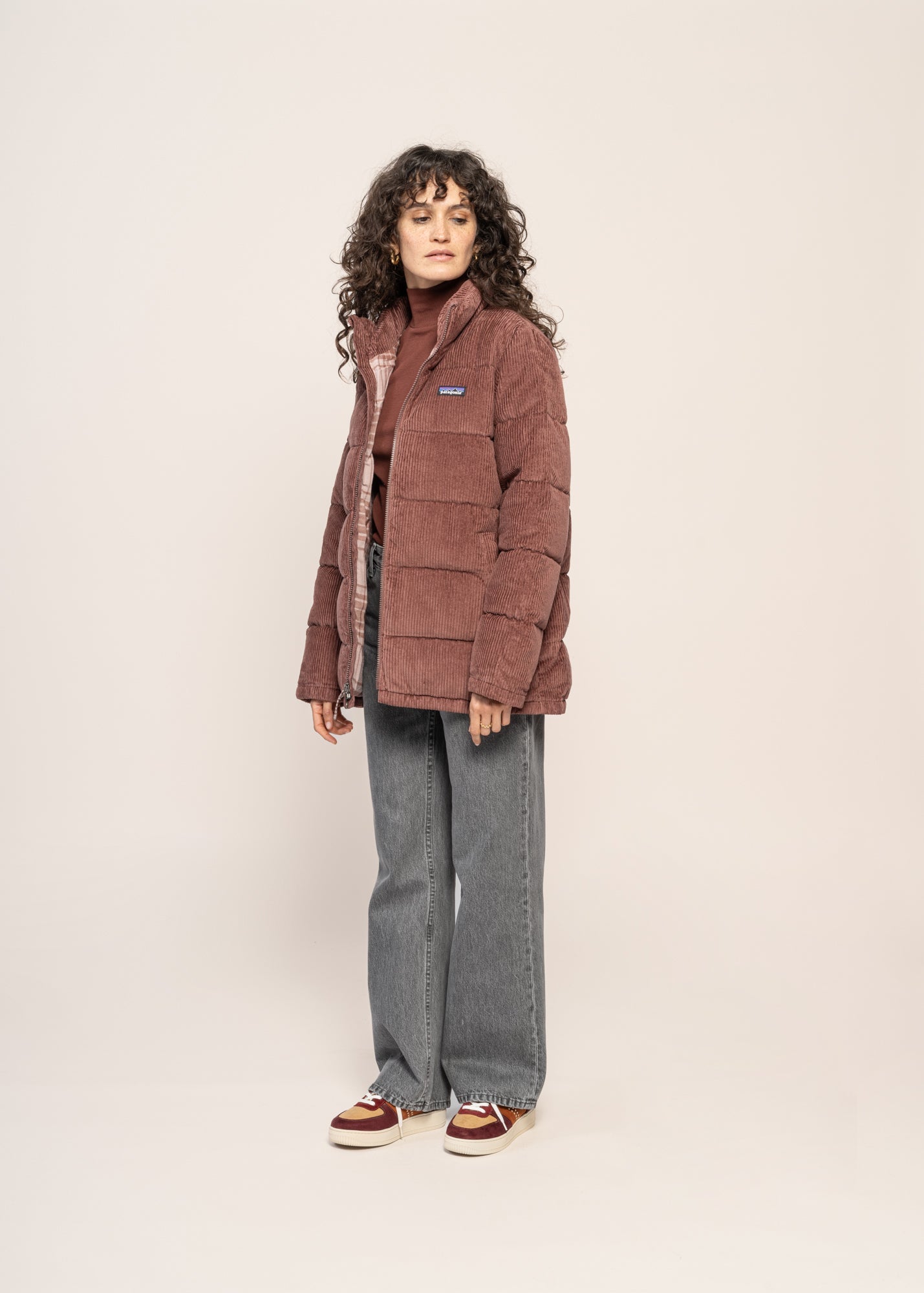Doudoune velours en matière recyclée | marron "w's cord fjord coat dulse mauve"
