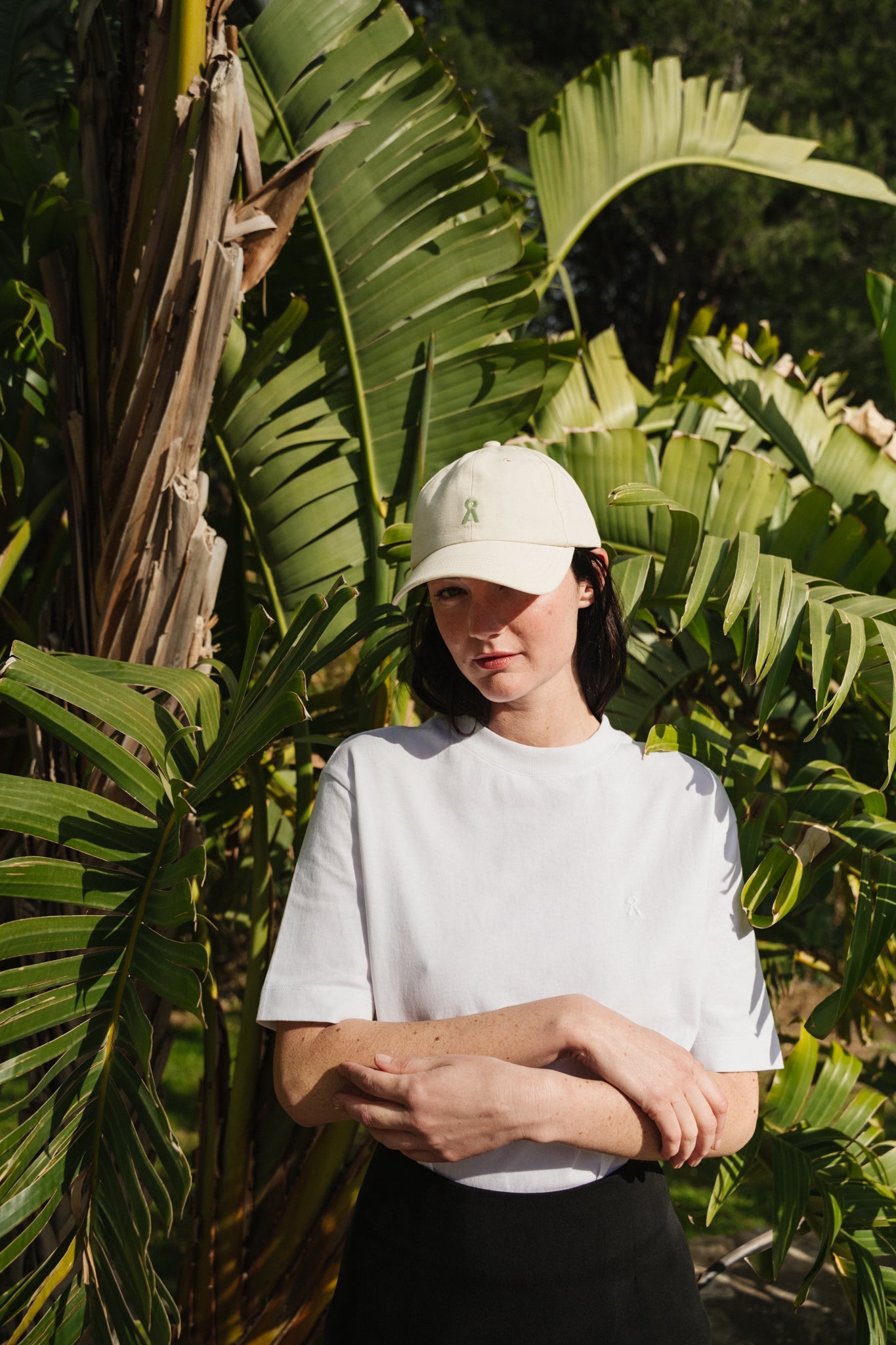 Casquette en coton bio | Écru "yenaas bold oatmilk light matcha"
