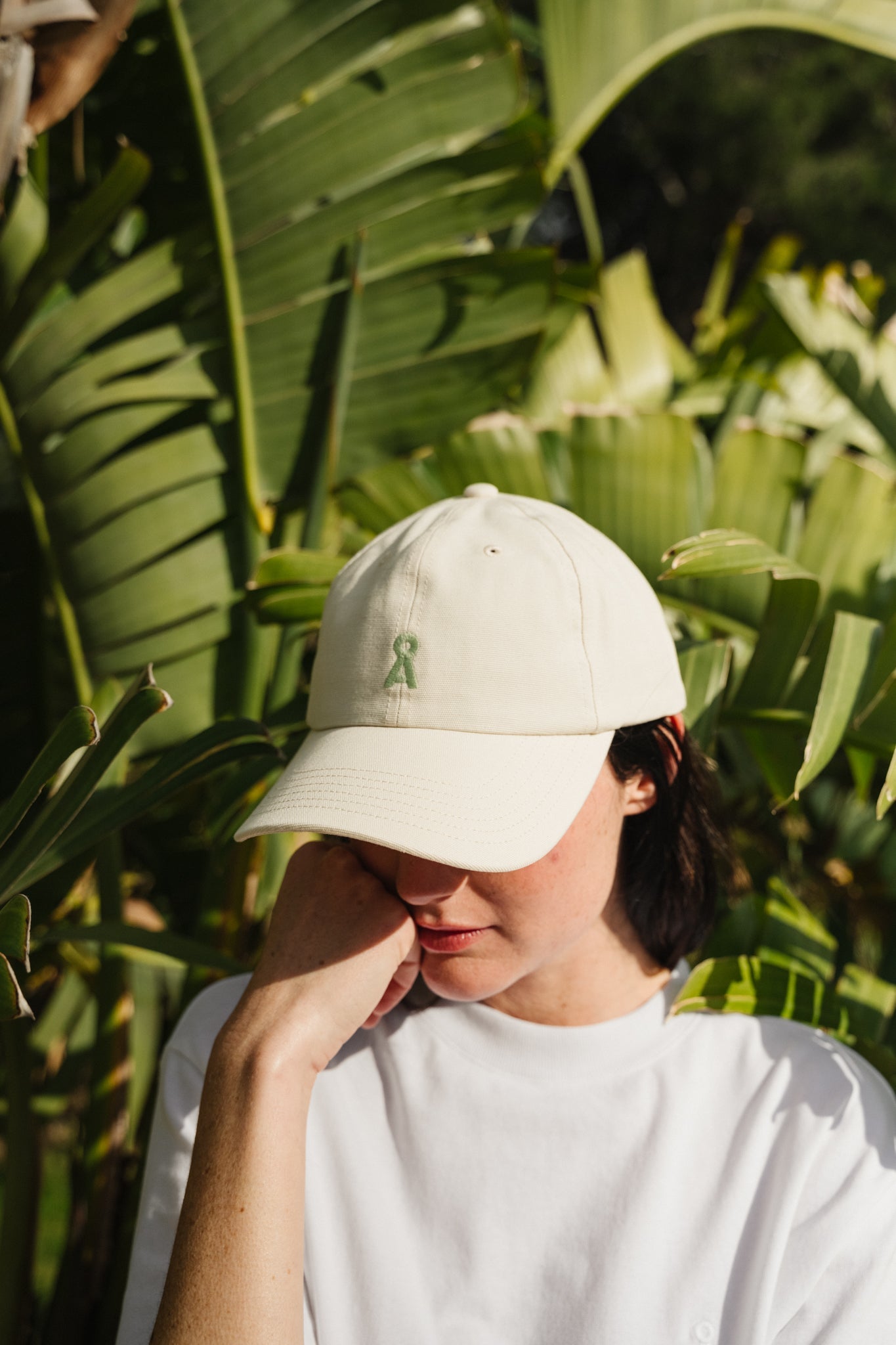 Casquette en coton bio | Écru "yenaas bold oatmilk light matcha"