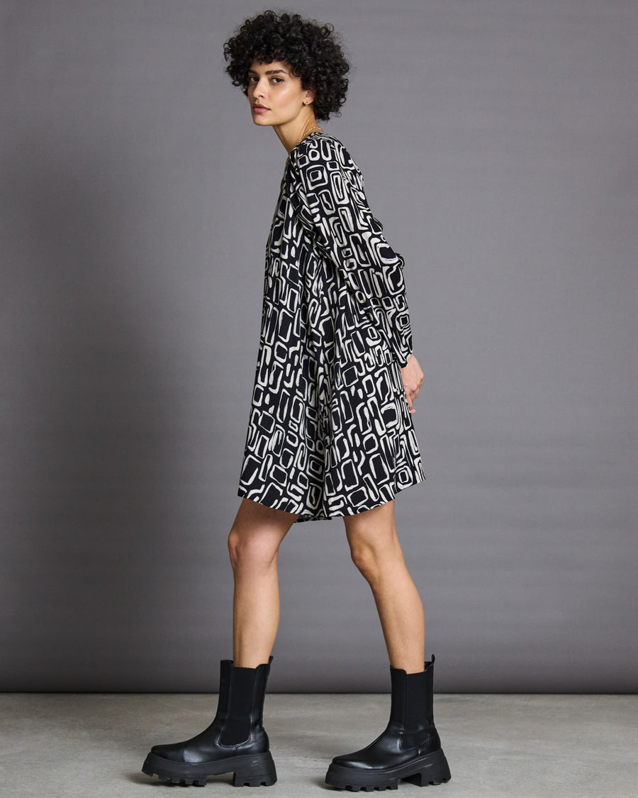 robe ample motifs bicolore en ecovero - shannon square print